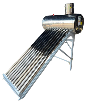 Stainless Steel - Low Pressure 100L Solar Geyser With Auxiliary Tank (2-Year Guarantee)