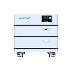 PORTABLE Sacolar ESS-range stackable combo includes 1 x 6kw Inverter, 1 x 5.5kwh 106aH Lithium Battery, 1 x trolley. Expandable.