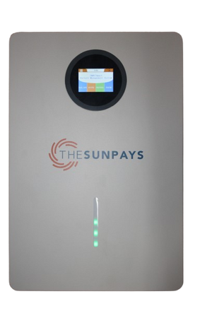 TheSunPays 51.2V 100Ah 5.12kWh Lithium battery with 16 x cells & colour touch-screen.