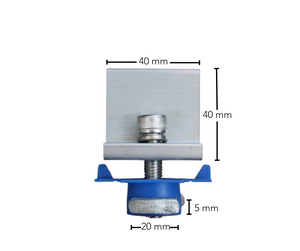 Solar panel Aluminium END-clamp bracket for P2000-galvanised or Aluminium solar panel mounting rails.
