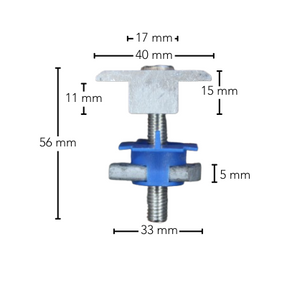 Solar panel Aluminium MID-clamp bracket for P2000-galvanised or Aluminium solar panel mounting rails.