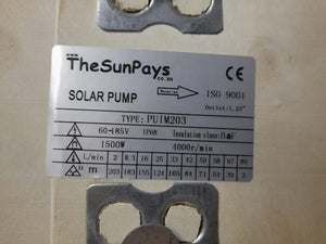 Solar Borehole Pump, Max Head 203m, Centrifugal with Controller (PUBO203)